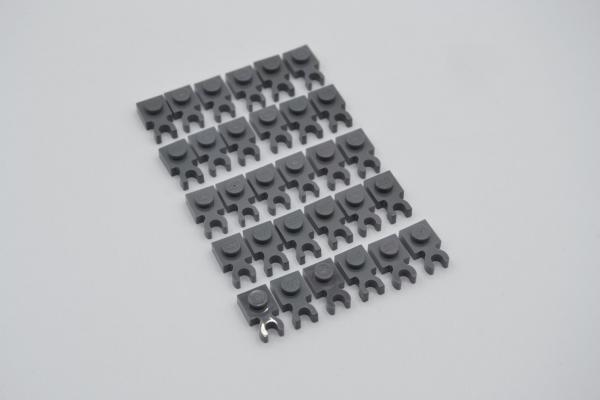 LEGO 30 x Halter Clip neues dunkelgrau Dark Bluish Gray Plate with Clip 4085