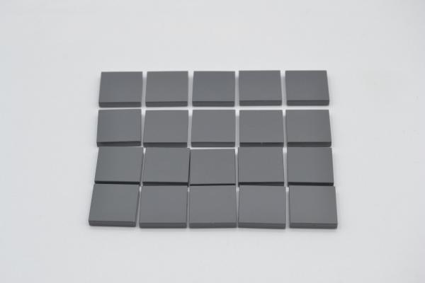 LEGO 20 x Fliese Kachel neues dunkelgrau Dark Bluish Gray Tile 2x2 3068b