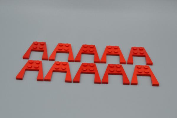 LEGO 10 x FlÃ¼gelplatte mit Aussparung rot Red Wedge Plate 4x4 43719
