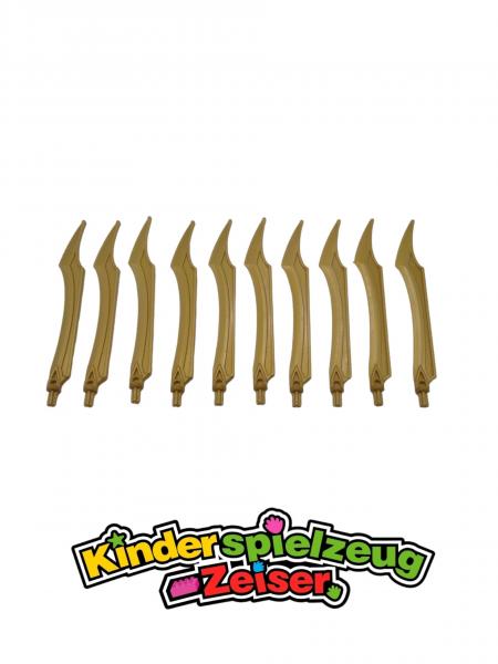 LEGO 10 x Waffe Klinge Pearl Gold Hero Factory Weapon Blade Curved Tip 11305