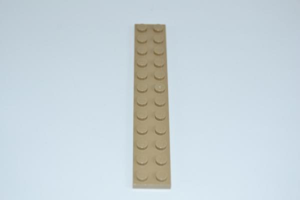 LEGO 1 x Basisplatte dunkel beige Dark Tan Basic Plate 2x12 2445 4268715