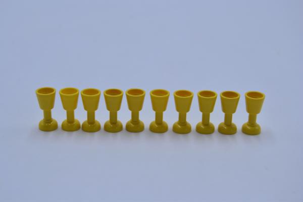 LEGO 10 x Kelch Becher Pokal gelb Yellow Utensil Goblet 2343 