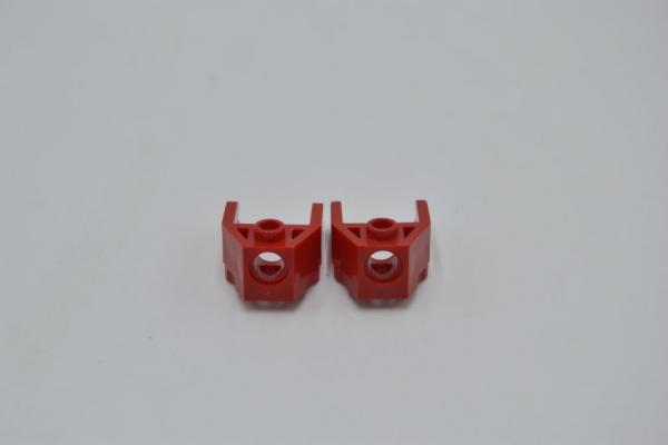 LEGO 2 x Magnethalterung rot Red Magnet Holder 2x3 with Clips and Pin Hole 2607 