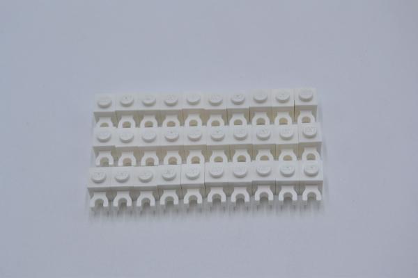 LEGO 30 x Stein Clip weiÃŸ White Brick Modified 1x1 Open U Clip Solid Stud 60475