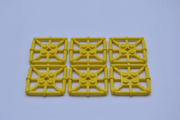 LEGO 6 x Gitter Netz Platte gelb Yellow Plate Mod. 2x2 Bar Frame Square 30094