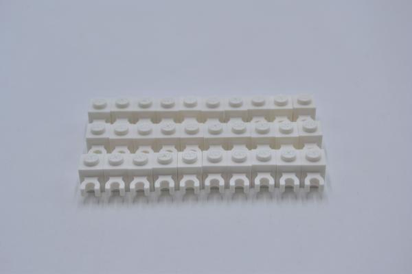 LEGO 30 x Stein Clip weiÃŸ White Brick Modified 1x1 Open U Clip Solid Stud 60475