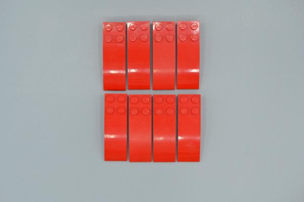 LEGO 8 x Bogenstein SchrÃ¤gstein rot Red Slope Curved 6x2 44126