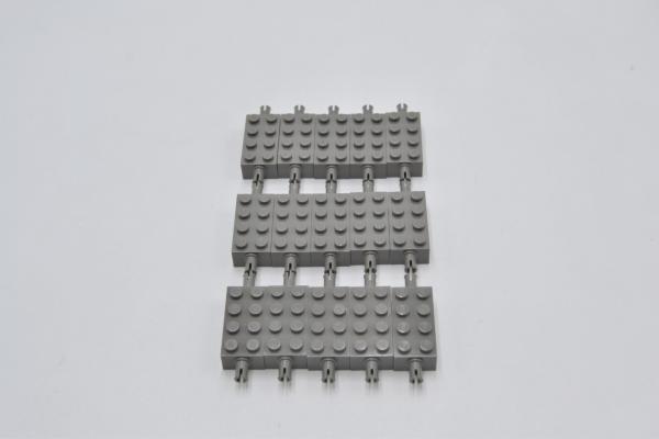 LEGO 15 x Achsstein alt dunkelgrau Dark Gray Brick Modified 2x4 with Pins 6249