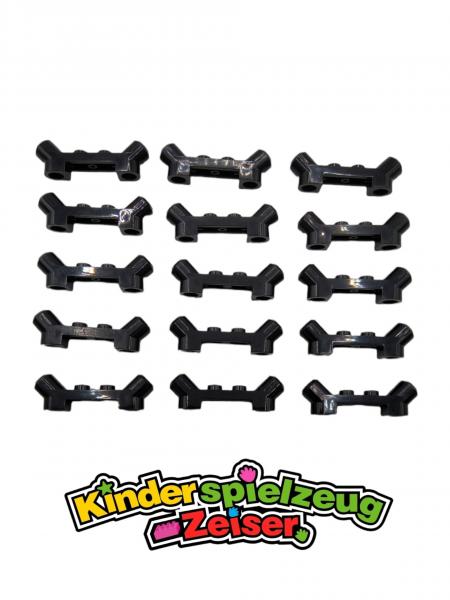 LEGO 15 x Platte abgewinkelt schwarz Black Plate Modified 1x4 Angled Tubes 61072