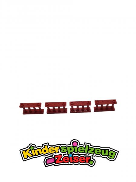 LEGO 4 x Spindelzaun Zaun Absperrung rot Red Fence 1x4x2 Spindled 2 Studs 30055