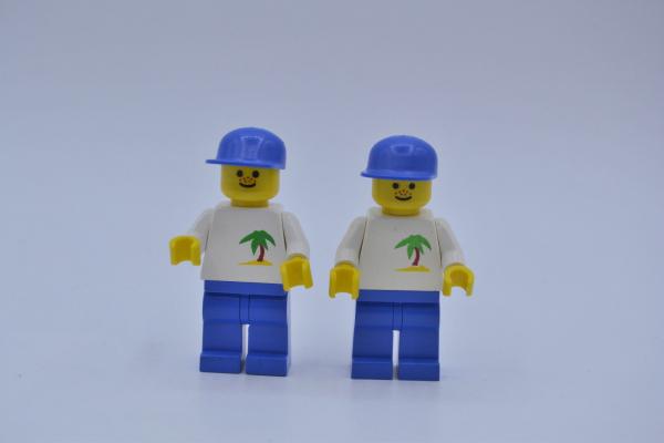 LEGO 2 x Figur Minifigur Paradisa Junge trn036 mit Kappe blau