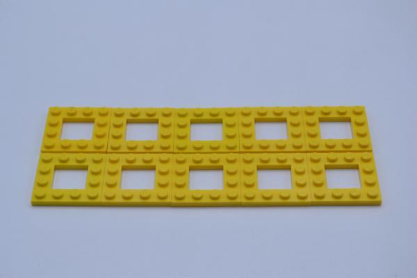 LEGO 10 x Platte m. Aussparung gelb Yellow Plate Mod. 4x4 with 2x2 Cutout 64799