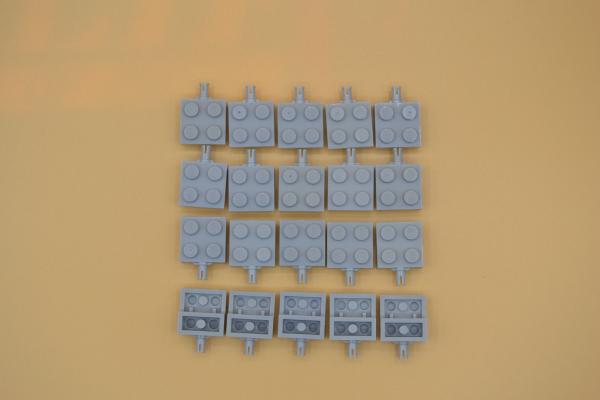 LEGO 20 x Achse neuhell grau Light Bluish Gray Plate Mod. 2x2 Wheel Holder 4488