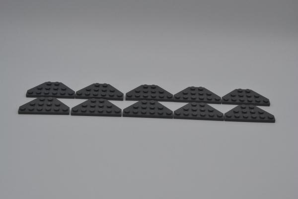 LEGO 10 x FlÃ¼gelplatte neues dunkelgrau Dark Bluish Gray 3x6 Cut Corners 2419