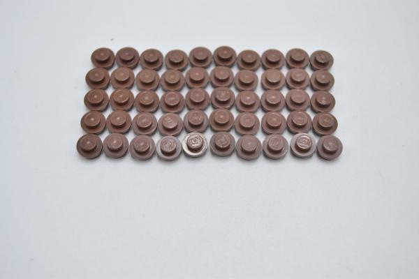 LEGO 50 x Rundplatte rotbraun Reddish Brown Plate Round 1x1 4073