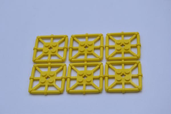 LEGO 6 x Gitter Netz Platte gelb Yellow Plate Mod. 2x2 Bar Frame Square 30094