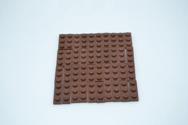 LEGO 40 x Basisplatte Grundplatte rotbraun Reddish Brown Basic Plate 1x3 3623