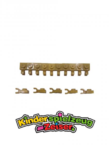 LEGO 15 x Platte mit Clip Pearl Gold Plate Modified 1x1 with U Clip 6019