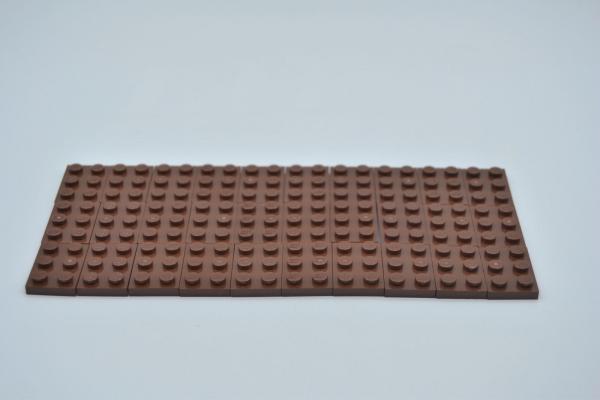 LEGO 30 x Basisplatte 2x3 rotbraun reddish brown basic plate 3021 4211189