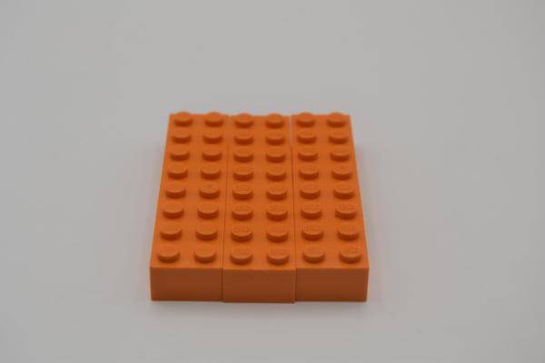 LEGO 3 x Basisstein Baustein Grundstein Orange Brick 2x8 3007