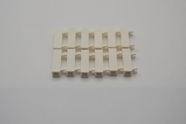 LEGO 12 x TÃ¼rangel Halterung weiÃŸ White Brick Mod. 1x1x3 2 Clips Hollow 60583b