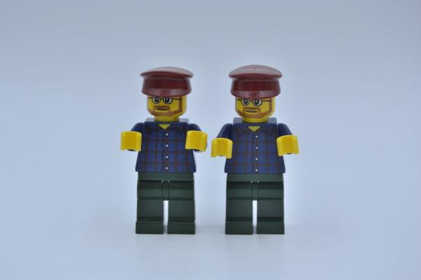 LEGO 2 x Figur Minifigur Town City Carousel Operator twn080 aus Set 10196