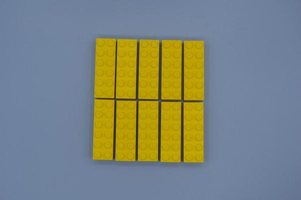 LEGO 10 x Basisstein Grundstein Baustein gelb Yellow Basic Brick 2x6 2456