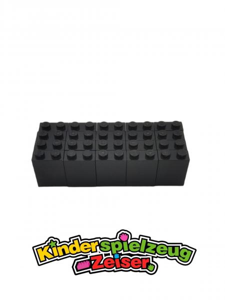 LEGO 20 x Wand StÃ¼tze Stein schwarz Black Brick 1x2x2 Inside Stud Holder 3245c