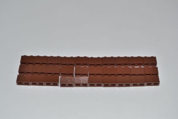 LEGO 30 x Stein geriffelt rotbraun Reddish Brown Brick Mod. 1x2 with Grille 2877