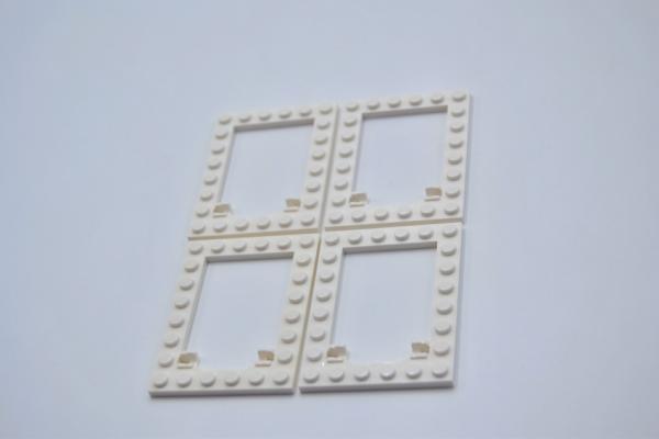 LEGO 4 x Rahmen weiÃŸ White Plate 6x8 Trap Door Frame Long Pin 92107 6054973