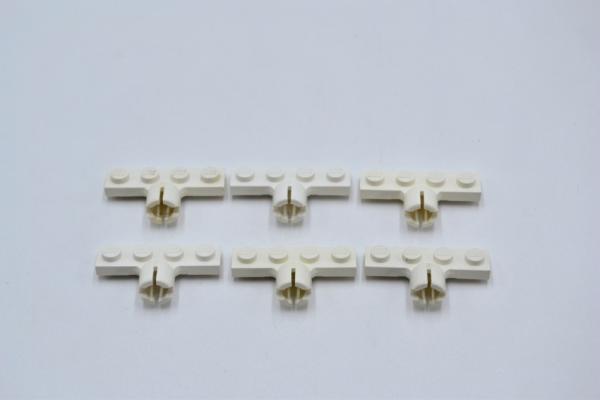 LEGO 6 x Kupplung weiÃŸ White Plate Modified 1x4 Tow Ball Socket Short 8mm 3183b
