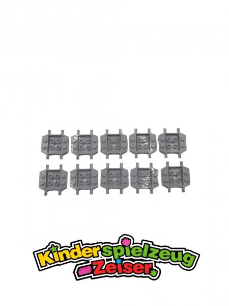 LEGO 10 x Fahrzeug Achsplatte neuhell grau Light Bluish Gray Vehicle 24326