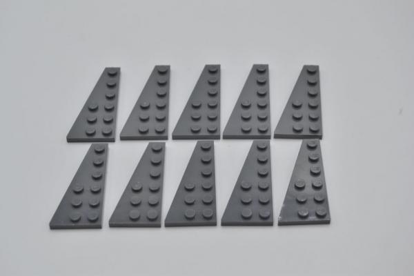 LEGO 10 x FlÃ¼gel links neues dunkelgrau Dark Bluish Gray Plate 6x3 Left 54384