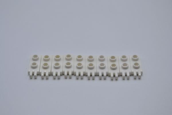 LEGO 10 x Scharnierplatte weiÃŸ White Hinge Plate 1x2 2 Fingers Hollow 4276b