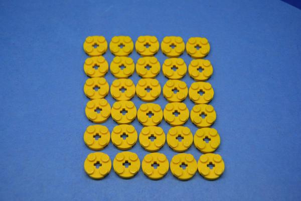 LEGO 30 x Rundplatte Achsloch gelb Yellow Plate Round 2x2 with Axle Hole 4032