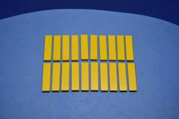 LEGO 20 x Fliesen Fliese Kachel glatt Platte gelb Yellow Tile 1x4 2431 243124