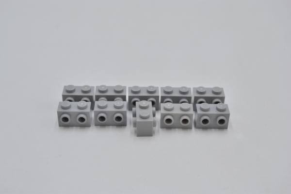 LEGO 10 x Snot Konverter neuhell grau Light Bluish Gray Brick Modified 1x2 52107