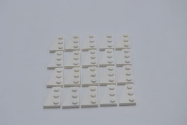 LEGO 20 x FlÃ¼gelplatten links weiÃŸ White Wedge Plate 3x2 Left 43723