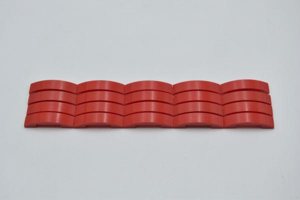 LEGO 20 x Dachstein Bogen rot Red Slope Curved 4x1 Double 93273