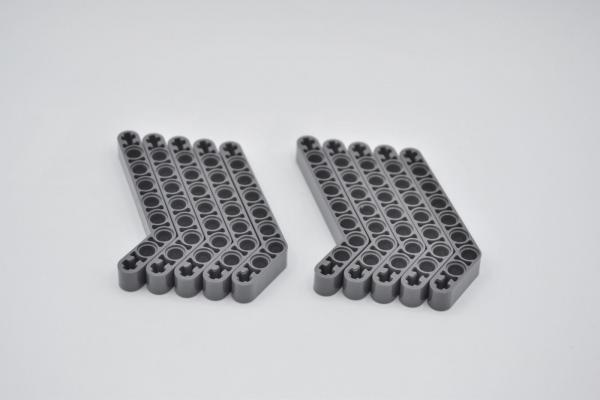 LEGO 10 x Technic Liftarm neues dunkelgrau Dark Bluish Gray 3x7 Bent Thick 32271