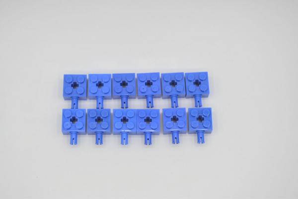 LEGO 12 x Technik Stein 2x2 Pin Kreuzloch 1 Pin blau blue technic brick 6232 