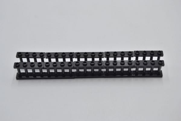 LEGO 10 x Spindelzaun schwarz Black Fence 1x4x2 Spindled with 4 Studs 15332