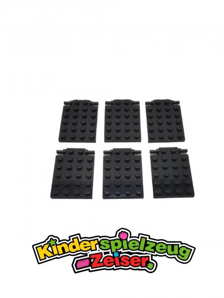 LEGO 6 x Platte FalltÃ¼r schwarz Black Plate 4x6 Trap Door Long Pins 92099