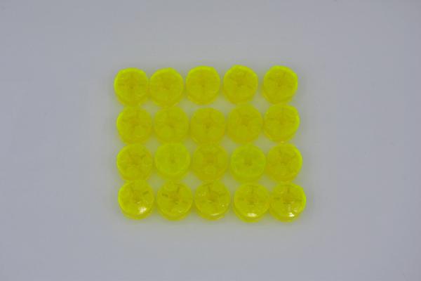 LEGO 20 x Rundstein Trans-Neon Green Brick Round 2x2 with Axle Hole 3941