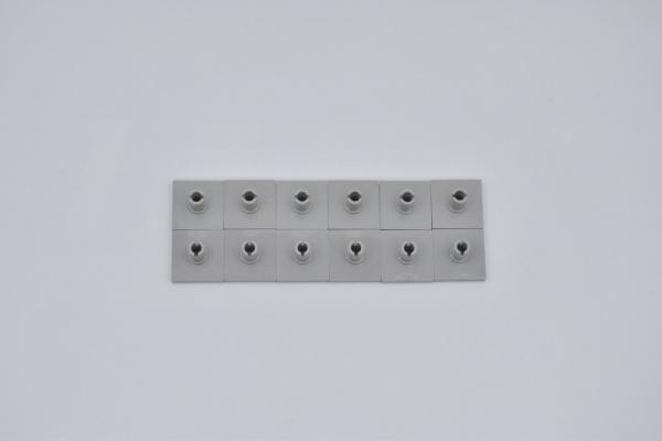 LEGO 12 x Platte Pin oben althell grau Light Gray Tile 2x2 with Pin 2460