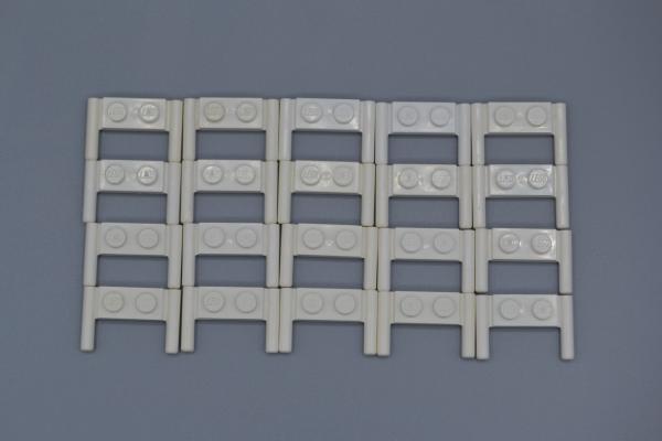 LEGO 20 x Platte Griff Stange weiÃŸ White Plate Modified 1x2 Bar Handles 3839b