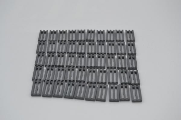 LEGO 50 x Gitterfliese neues dunkelgrau Dark Bluish Gray Tile 1x2 Groove 2412b