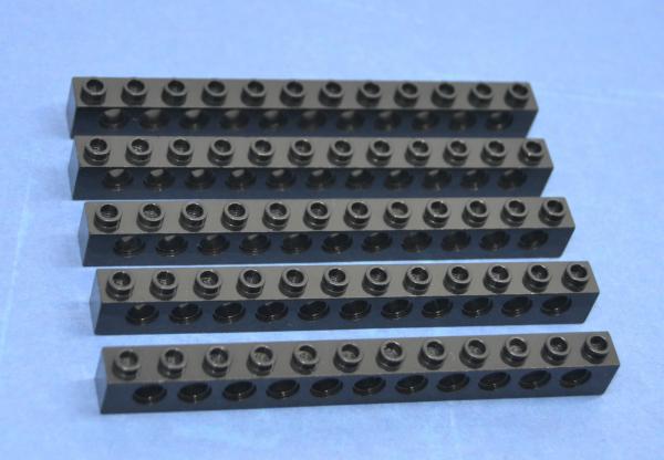 LEGO 5 x Lochstein Lochbalken schwarz Black Technic Brick 1x12 with Holes 3895