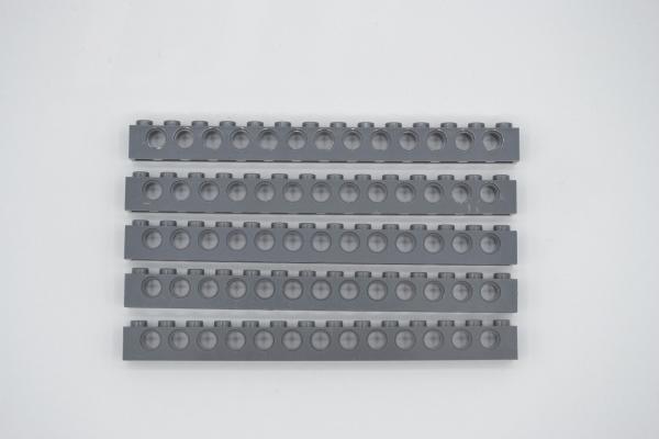 LEGO 5 x Technic Lochstein neues dunkelgrau Dark Bluish Gray Brick 1x14 32018 