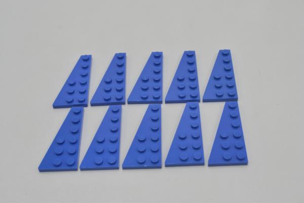 LEGO 10 x FlÃ¼gelplatte links blau Blue Wedge Plate 6x3 Left 54384